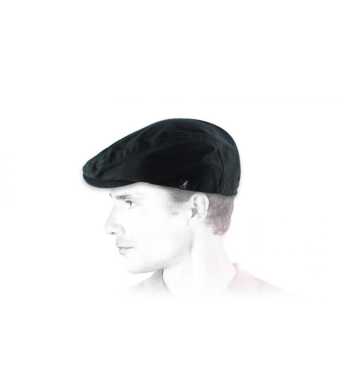 black flat cap Cotton cap black